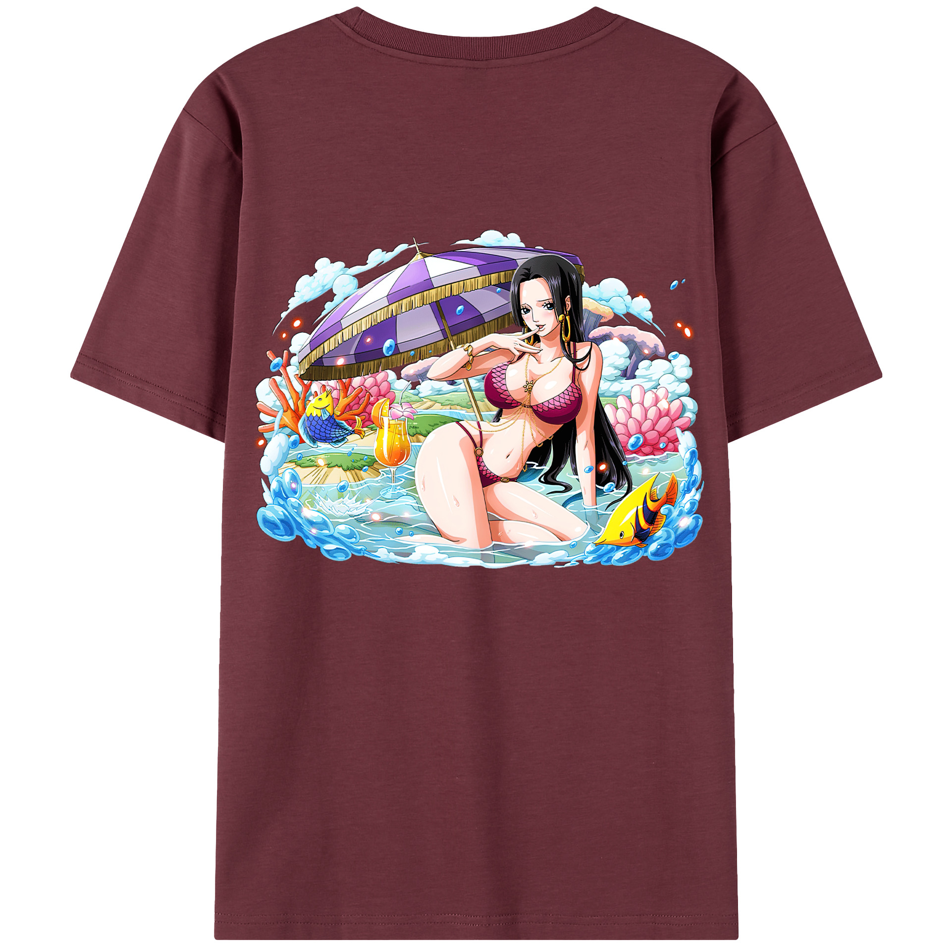 ワンピース ボア・ハンコック ONE PIECE Boa·Hancock 綿100％半袖Tシャツ（背面プリント）